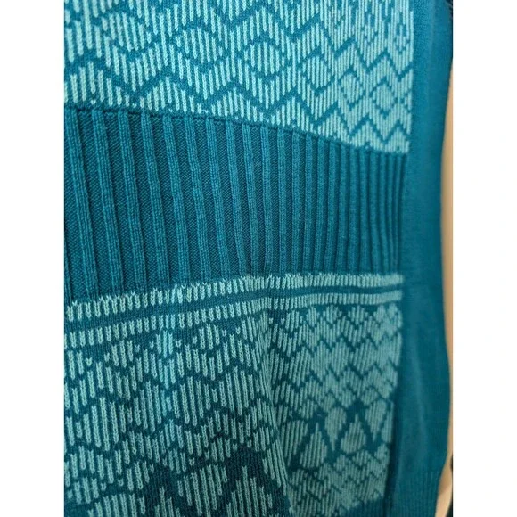 Athleta Full Zip Retro Ski Sweater w/Pockets | Women's Size M | Teal Blue - Picture 10 of 13